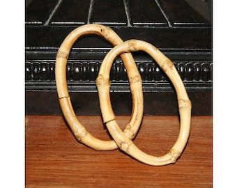 Set of Two Bamboo 1 1/8" x 2" Oval Rings  (14-OV-358)