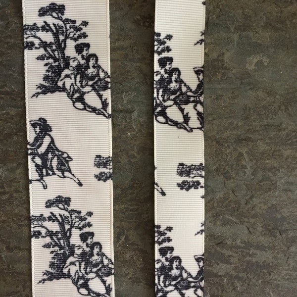 Ivory and Black Toile