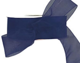 FULL ROLL! 100 or 50 yards Navy Blue Sheer Ribbon    (10-##-S-004)