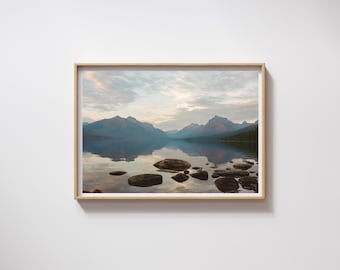 Glacier National Park Wall Art, Montana Print, Lake McDonald at Sunset