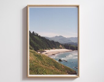 Lámina con diseño de la costa de Oregón y playa soleada (descarga digital)