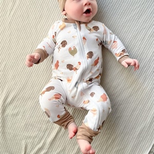 Bamboo Chicken Baby Outfit With Zipper Coming Home Outfit Baby Girl Sleeper Baby Boy Sleeper Etsy
