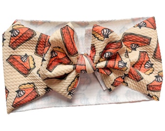 Pumpkin Pie Baby Headwrap Bow: Thanksgiving Fall Headband