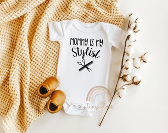 Mommy is my Stylist Baby Bodysuit, Baby Girl Or Baby Boy Hairdresser Outfit, Baby Shower Gift for Hairstylist