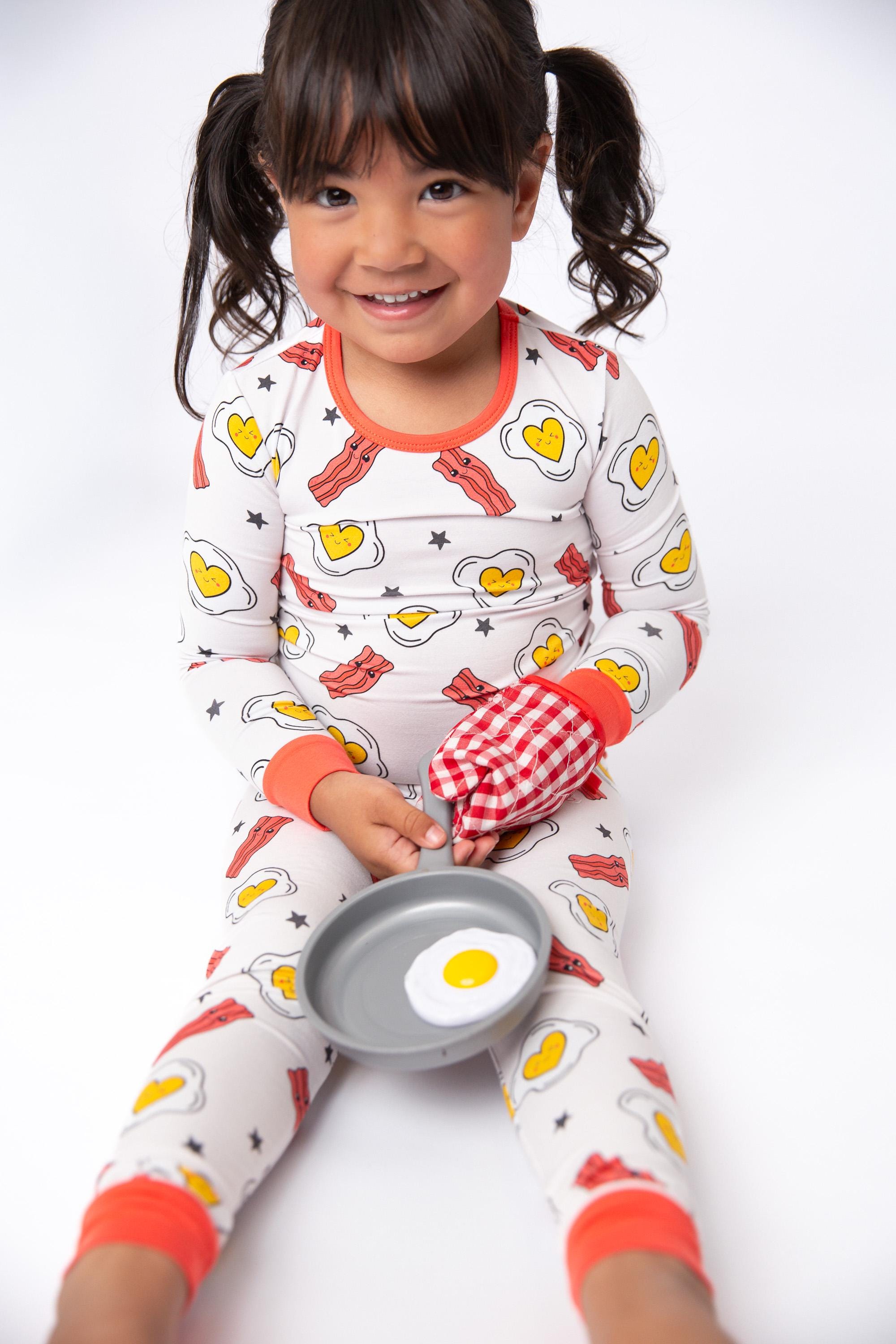 Eggs & Bacon Bamboo Toddler Pajamas: Breakfast 2-Piece PJ Set