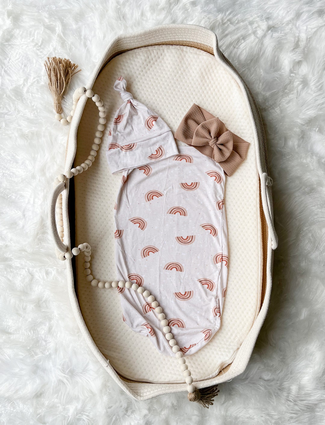 Bamboo Neutral Rainbow Swaddle Sack Baby Girl Swaddle Set Etsy