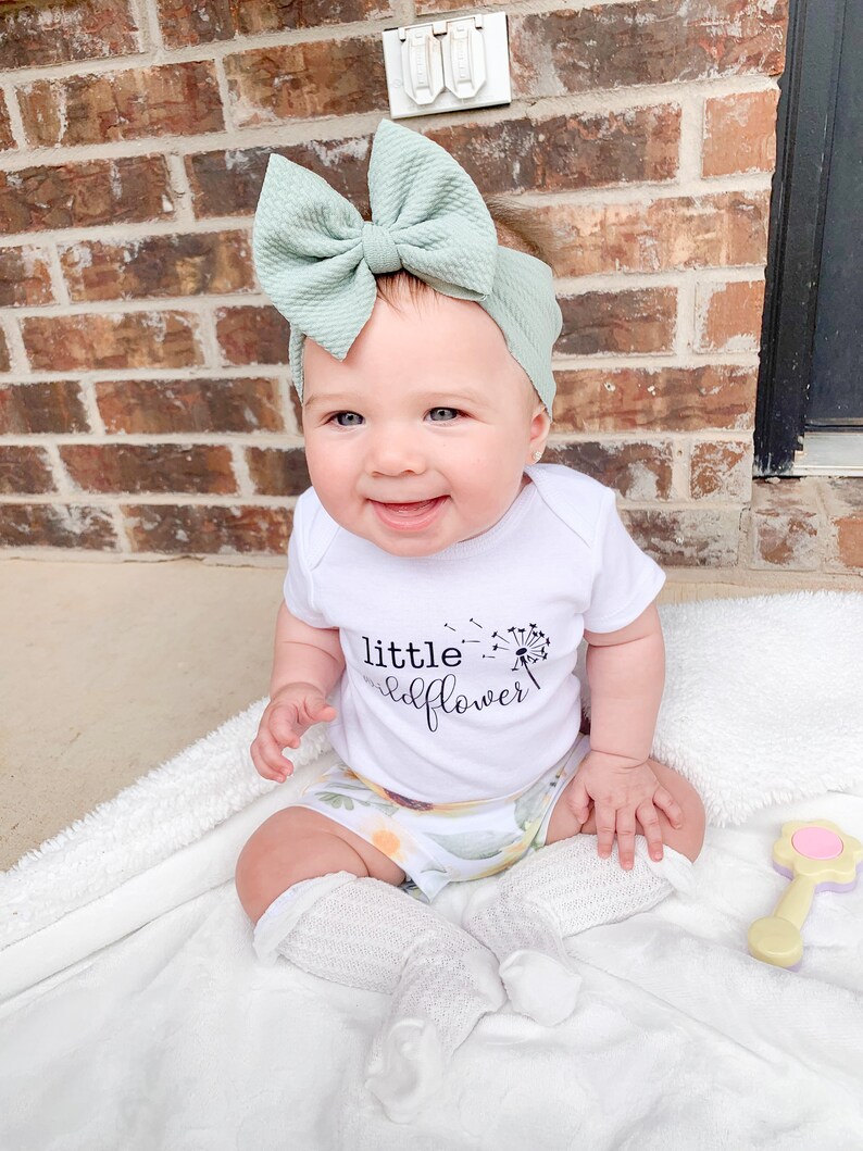 Sunflower Baby Bummies Set Baby Girl Bummies and Bow Outfit Etsy