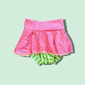 Watermelon skirted bummies, baby girl bummies, summer toddler outfit