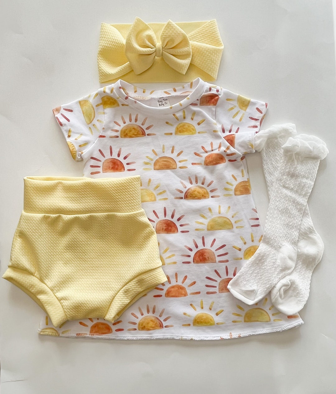 Baby Girl Sunshine Dress With Bummies Knee High Socks and Etsy