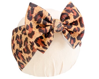 Cheetah Print Baby Headwrap Bow: Leopard Toddler Hair Bow