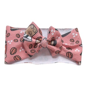 Coffee Baby Headwrap Bow, Toddler Bow, Baby Bow, Kid&#39;s Headwrap Bow