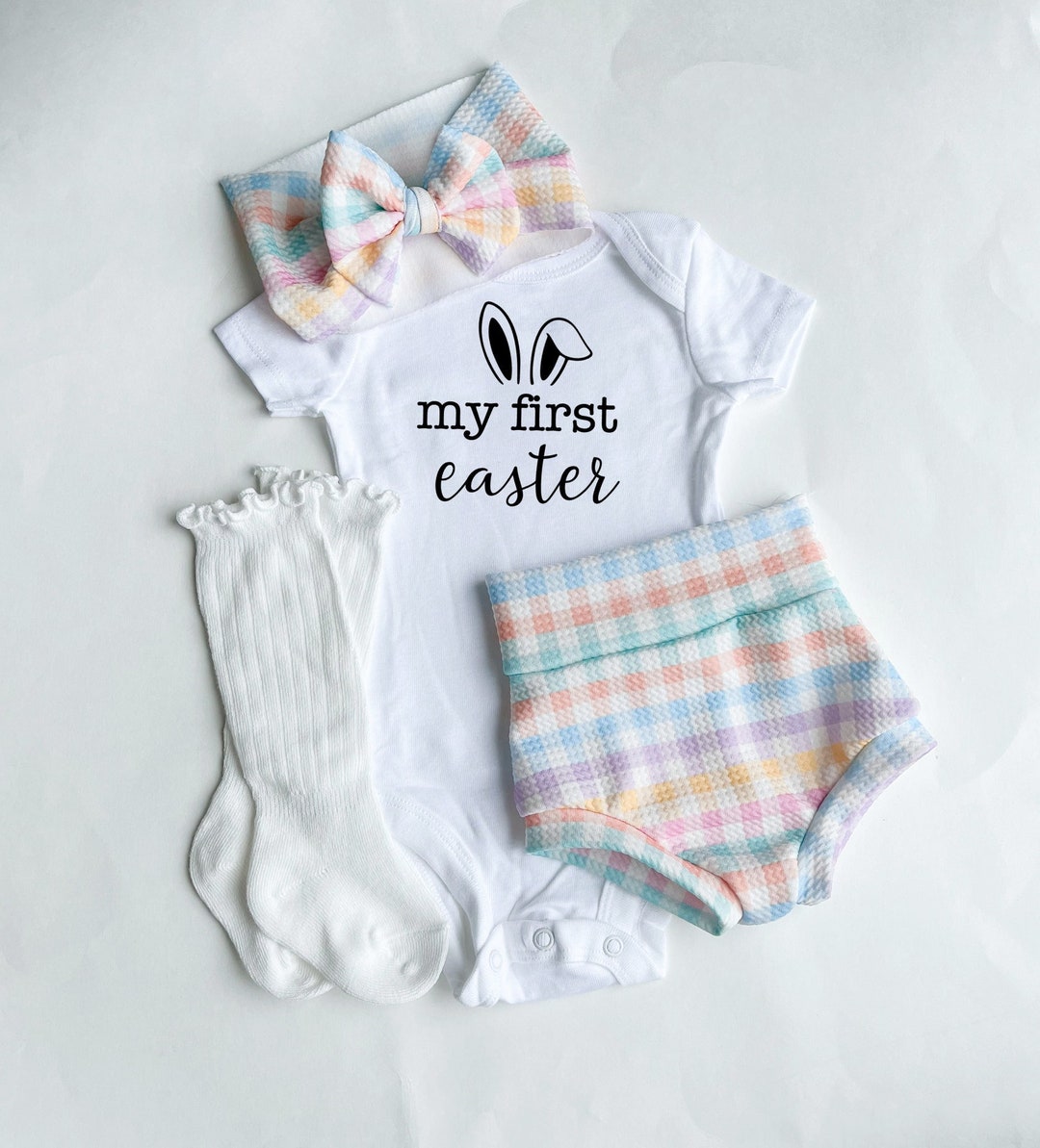 My First Easter Baby Bummies Set, Easter Plaid Baby Girl Bummies and — free download