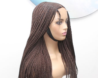Cornrow Braided Wig/ Lace closure wig /Ghana braids / braids wig / lace front braided wig/ custom hand made braided wig