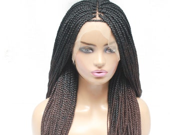 Braids Wig- Ready To Ship Ombre Braided wigs, Braids, Natural braided wig,Box braids wig, Braids wigs, Glueless wig, Lace frontal wig