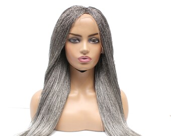 Grey Braided Wig - Etsy