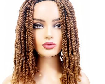 KinkyTwists Braided Lace Closure Wig For Black Women- Lace Front Braided Wig Box -Braids Wig Lace Closure Braided Wig- Braids Lacewig