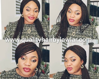 Braided Wig- Senegalese Twist Lace Front Wig - Hand Made Wig - Twist WIg - Braid Wig - Glueless Braided Wig - Fully Hand Braided Lace Wig