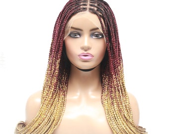 Braided wig, Lace Wigs, Ombre Hair, Natural braided wig, Ombre braided wig, Box braids wig, Braids wigs, Glue less wig, Lace frontal wig
