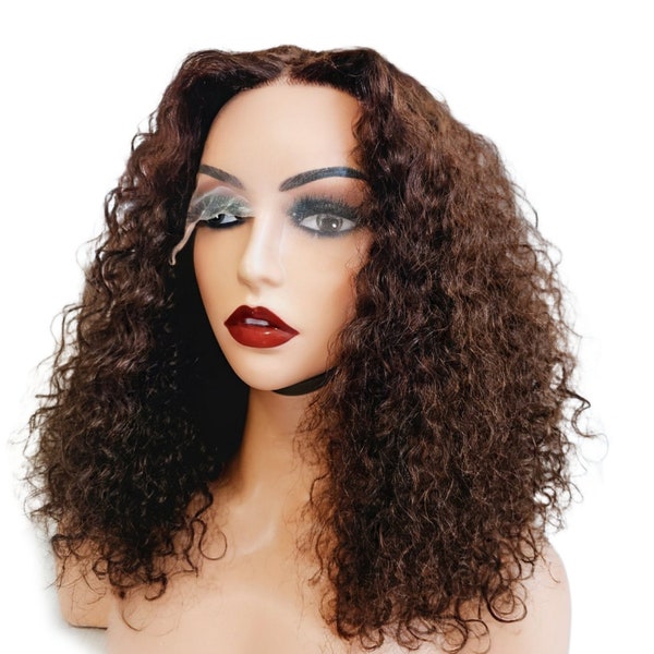 Curlyhuman hair Wig- Lace closure wig- Virgin Human Hair Wig- Handmade Wig - Glueless Wig - Lacefront wig- Custom Made Wigs