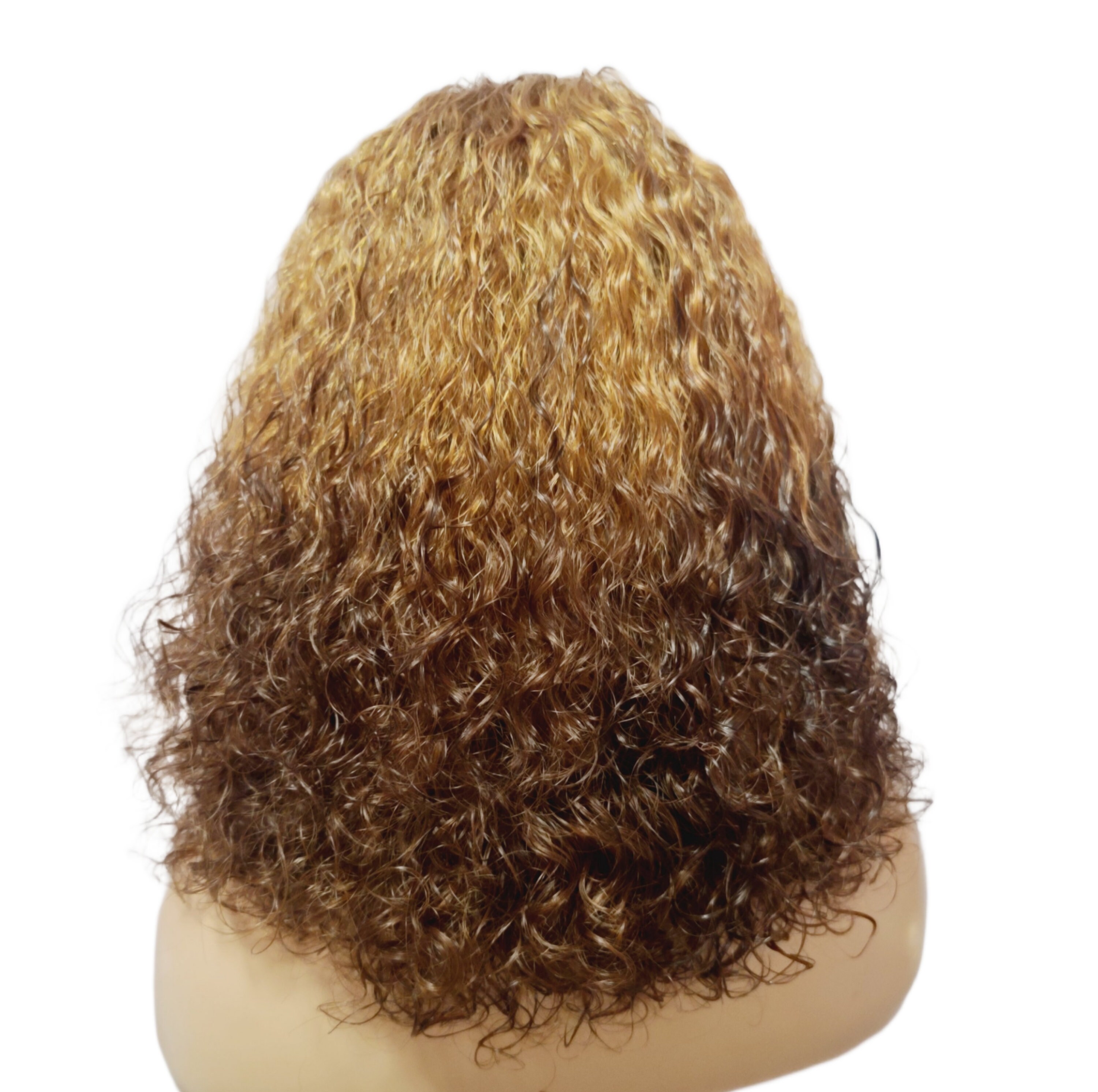 Curly Balayage Blonde Wig- Lace Closure Wig- Virgin Human Hair Wig ...