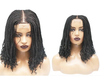 Braided lace frontal glueless wig- Ghana weave cornrow wig- lace frontal braided wig- cornrow wig - fully hand braided lace frontal wig