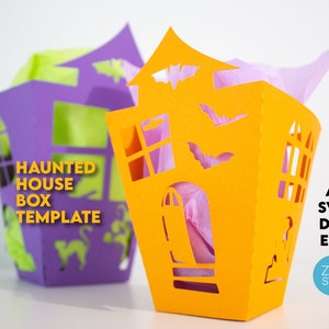Haunted House Box Svg, Halloween Candy Box Template Svg Cut Files, Halloween Party Favor Box, Kids Halloween Candy Favor Box, Kids Halloween