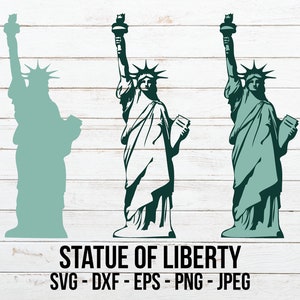 Estátua da Liberdade Svg, Arquivo de corte do Dia da Independência, Png, Dxf, Patriótico 4 de julho Svg, Lady Liberty Layered Stencil, Memorial Svg