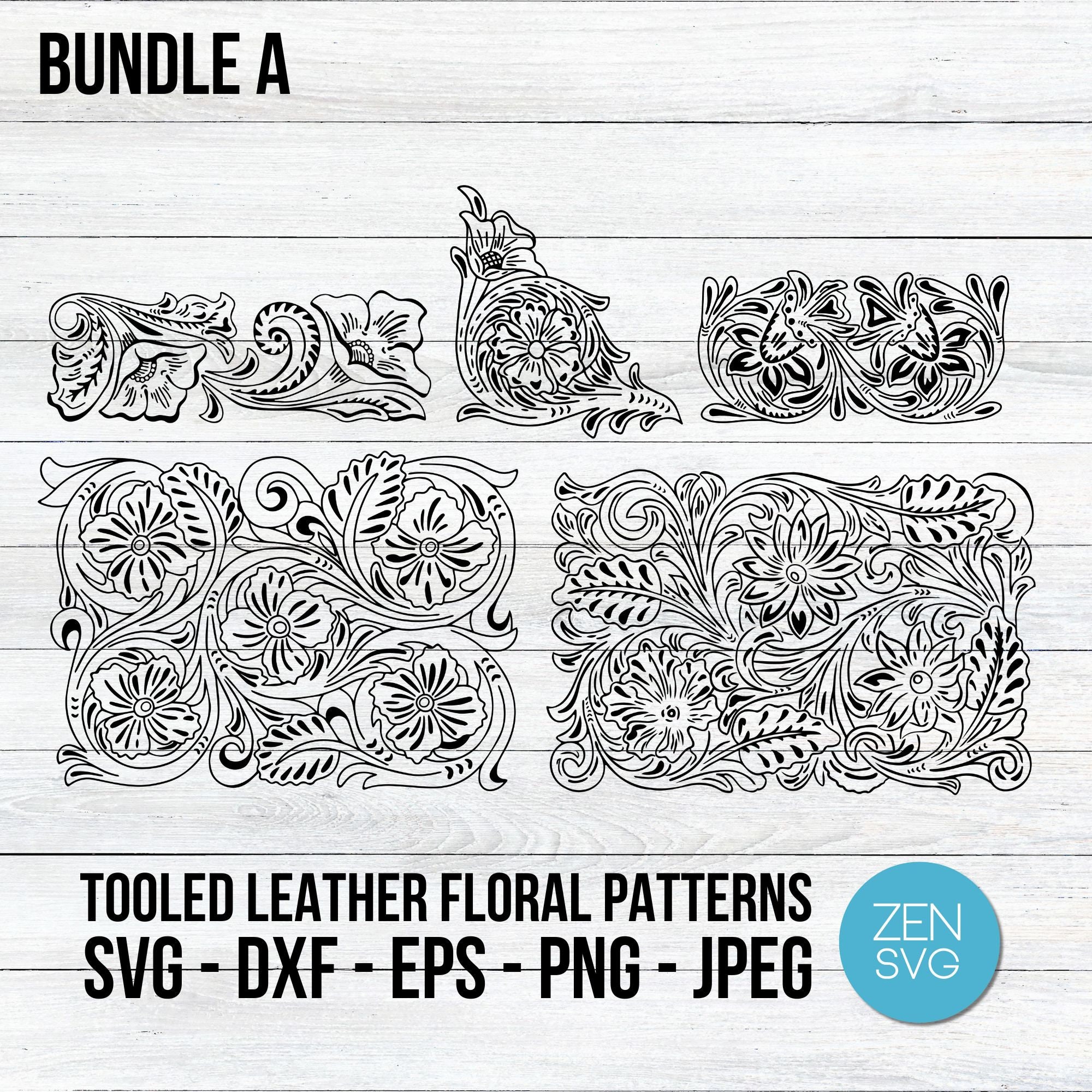tooled-leather-svg-dxf-floral-pattern-svg-western-floral-pattern-tooled-leather-clipart-floral-pattern-clipart-floral-leather-cut-files-etsy