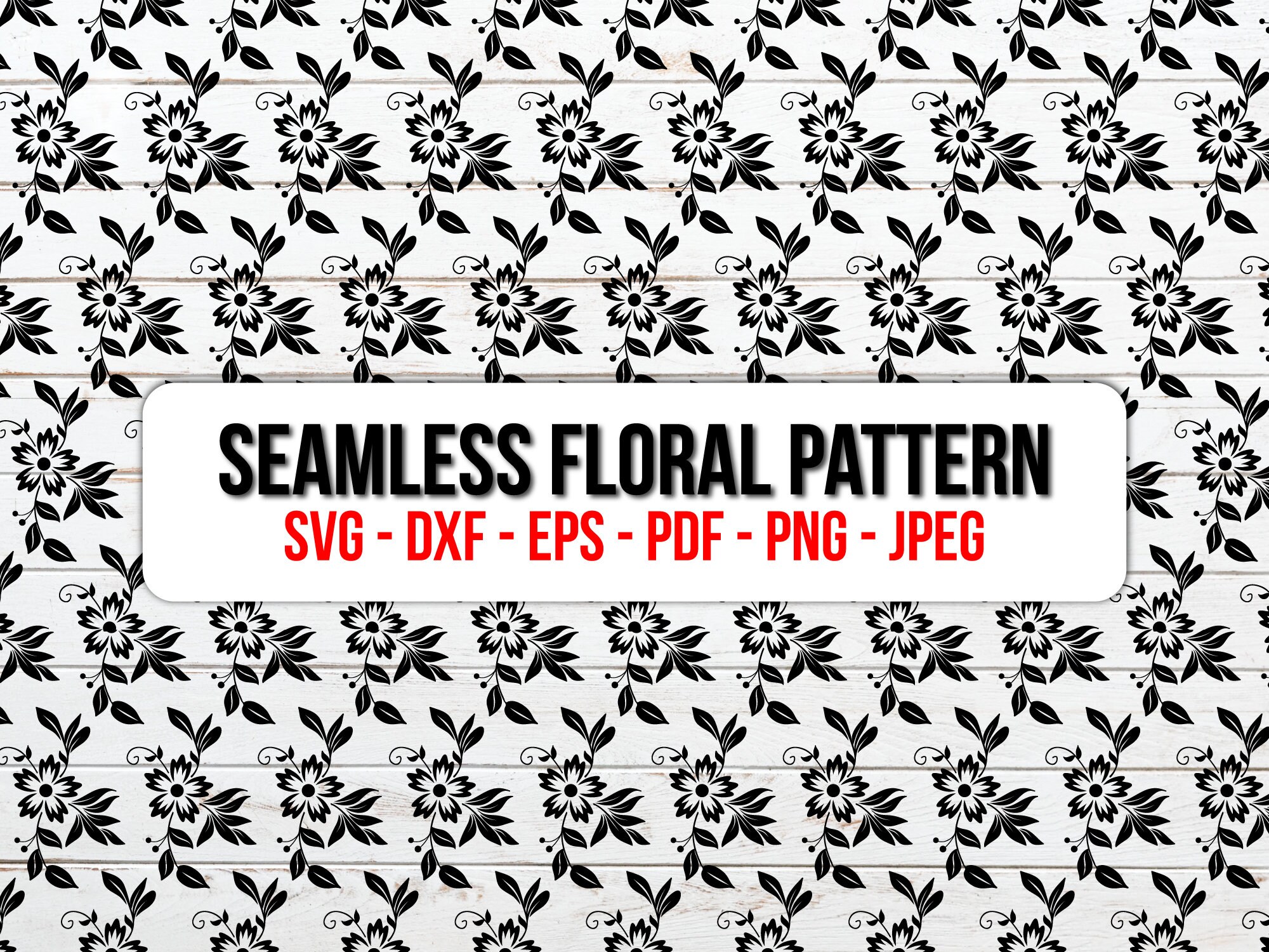 Seamless Western Floral Pattern Cut File Svg Dxf Png Jpg Etsy