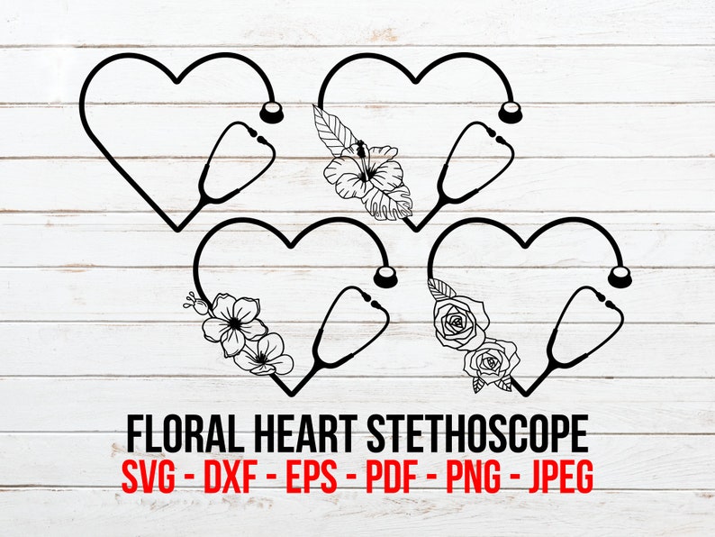 Download Floral Stethoscope Heart Svg Jpg Nursing Svg Cut File Dxf Png Nurse Cricut Silhouette Flower Heart Stethoscope Monogram Svg Clip Art Art Collectibles Trustalchemy Com