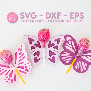 Schmetterling Lollipop Halter SVG, Schmetterling Sucker Halter SVG Bundle, Lolly Halter SVG, niedliche Süßigkeiten Halter, Kinder Candy Handwerk geschnitten Datei