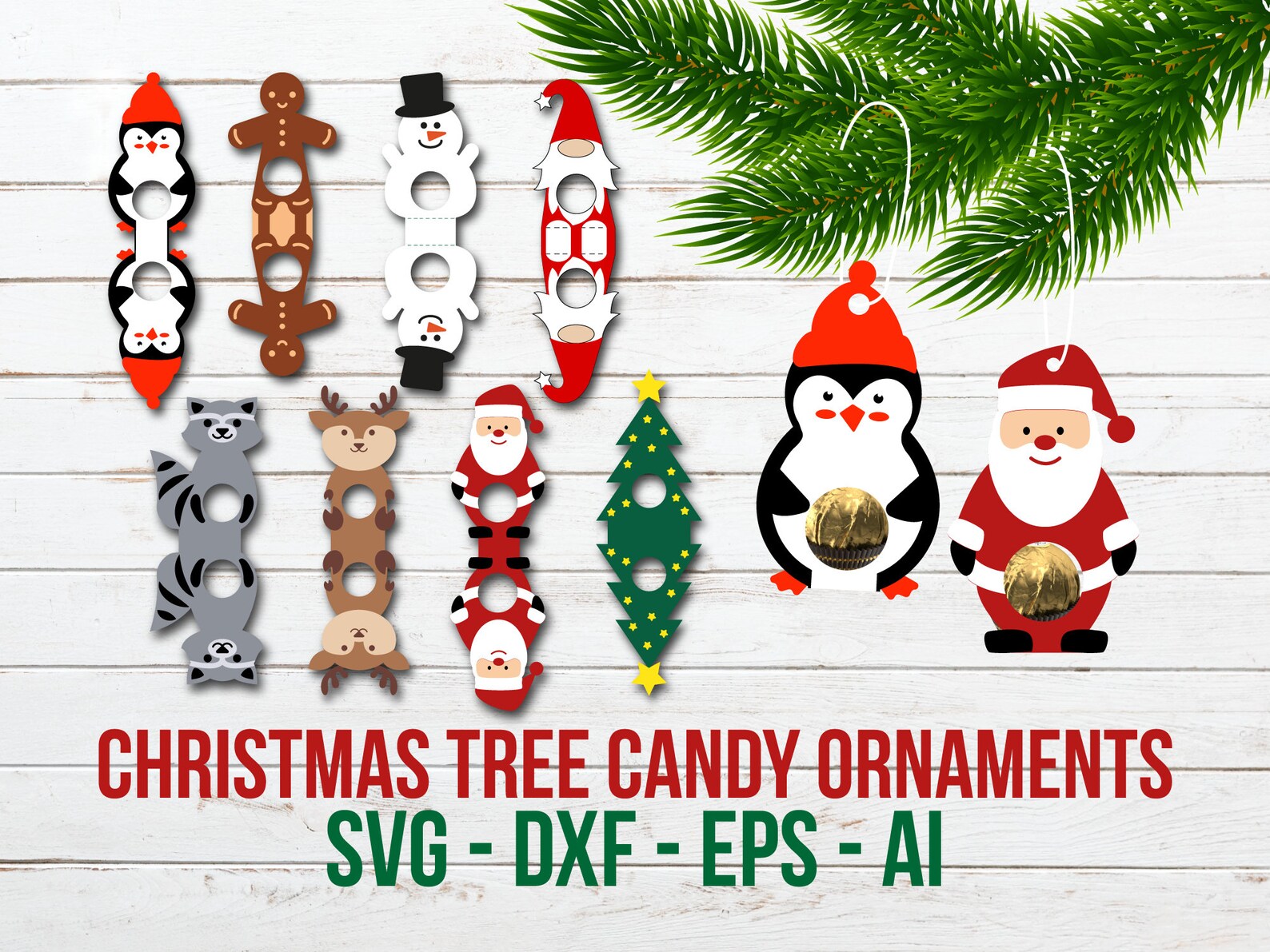 Christmas Candy Holder SVG bundle Layered Paper Candy Holder - Etsy España