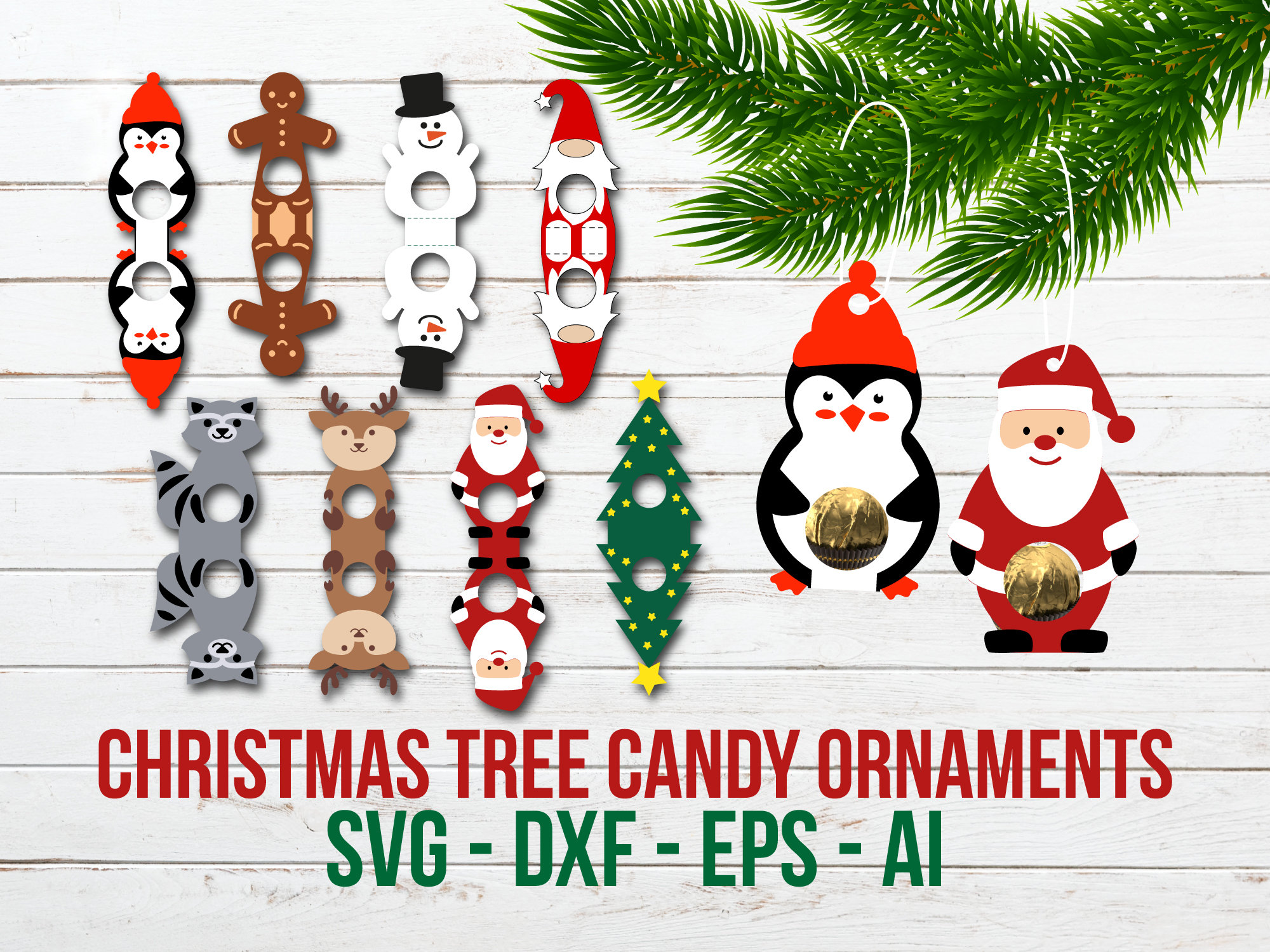 Christmas Candy Holder SVG Bundle Layered Paper Candy Holder Etsy