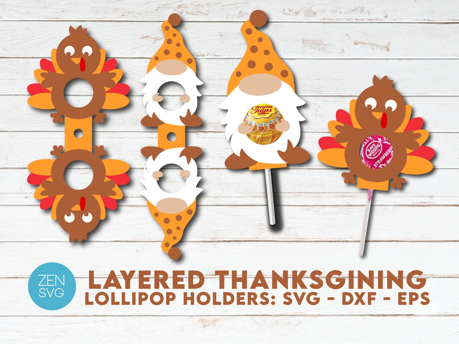 Thanksgiving Turkey Lollipop Holder SVG Turkey Candy Holder - Etsy