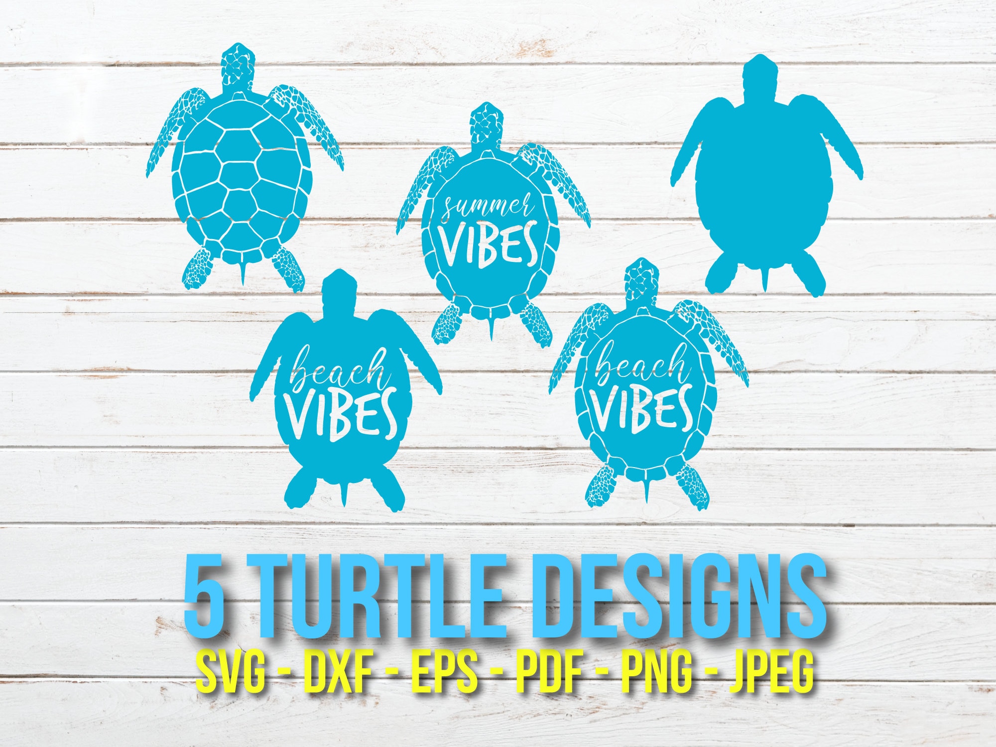 Sea Turtle Svg Cut File Beach Vibes Turtle Svg Beach Quote | Etsy