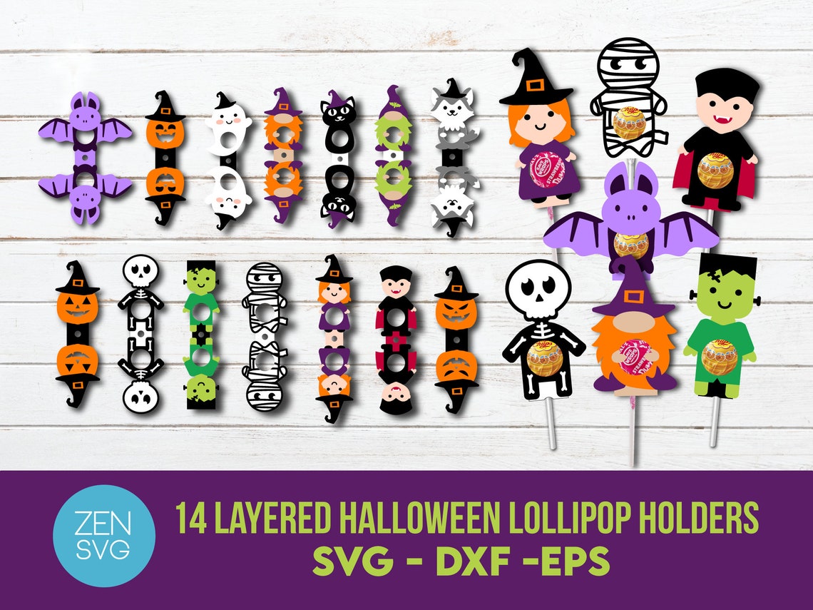 Big Halloween Sucker Holders Bundle Layered Halloween - Etsy