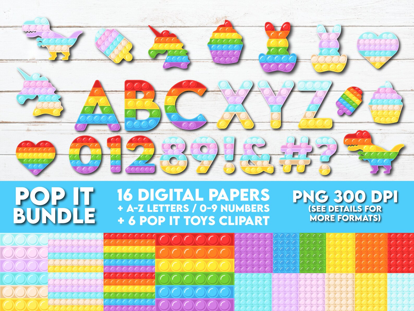 Pop It Clipart Bundle Pop It Alphabet Letters and Numbers - Etsy
