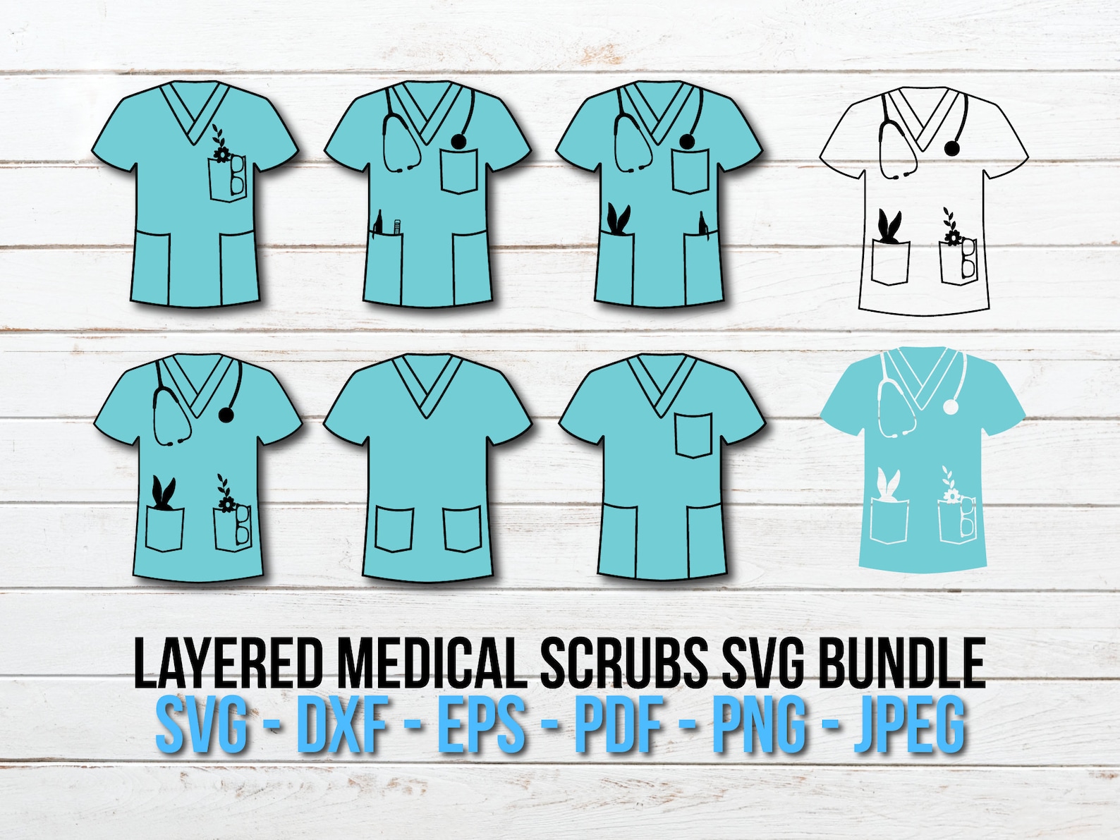 Scrub Top Free Svg