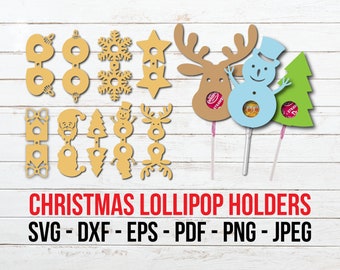 Christmas Lollipop Halter SVG, Rentier Lollipop Halter Plotterdatei, Weihnachtsmann Svg, WeihnachtsbaumSchmuck