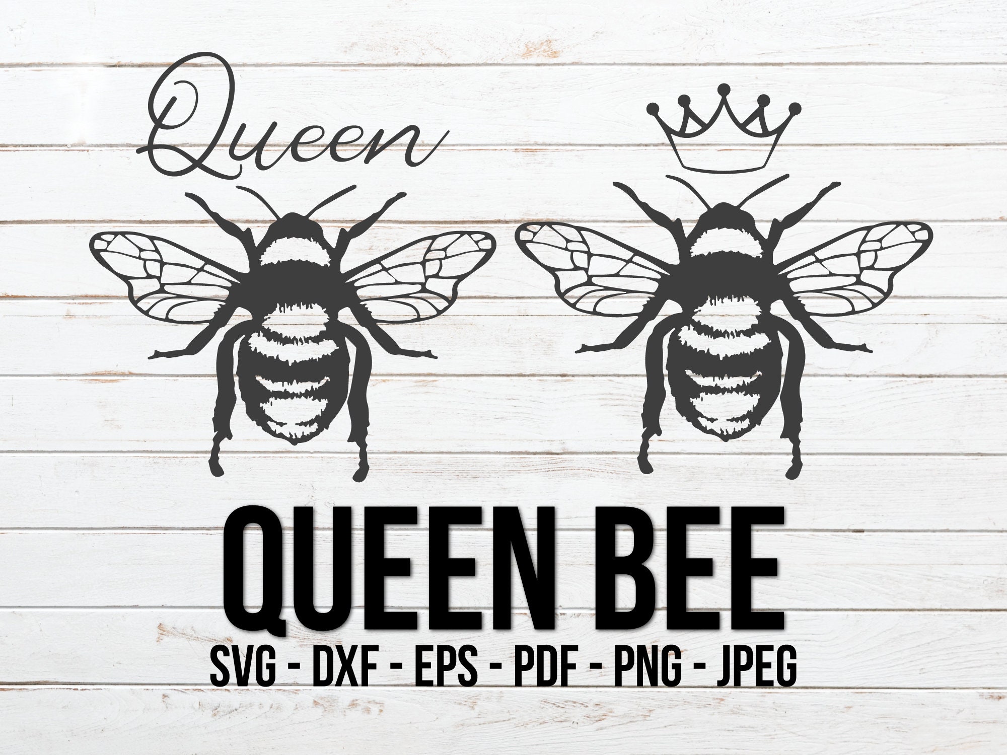 Queen Bee Svg Honey Bee Cut File Dxf Png Jpg Bumble Bee | Etsy