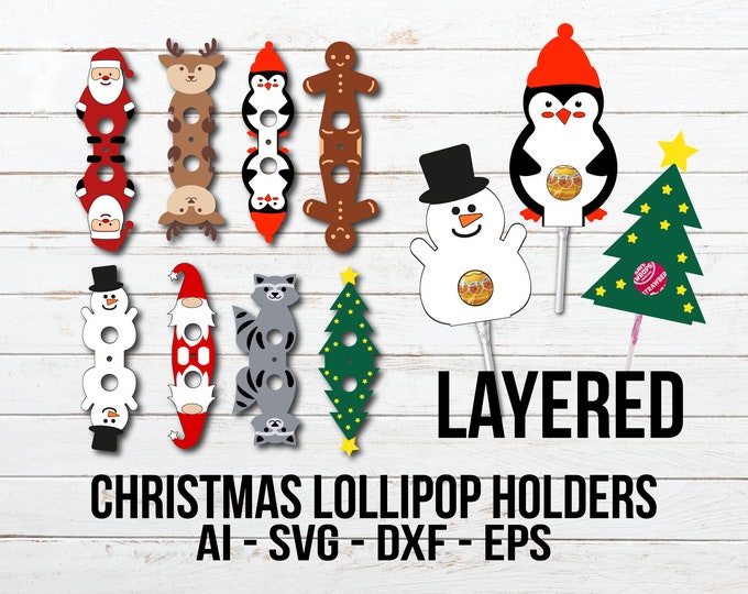 Christmas Lollipop Holder SVG Layered Lollipop Holder Cut - Etsy