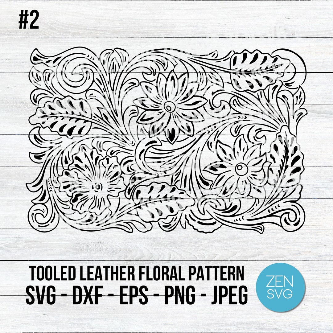 Western Tooled Leather Svg, Floral Pattern Svg, Sheridan