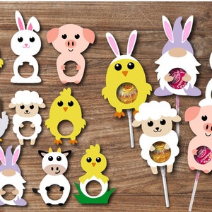 Easter Candy Holder SVG Bundle, Easter Lollipop Holders, Easter Sucker ...