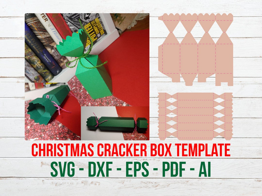 Christmas Cracker Box Template SVG, Candy Box Cut File, Candy Holder