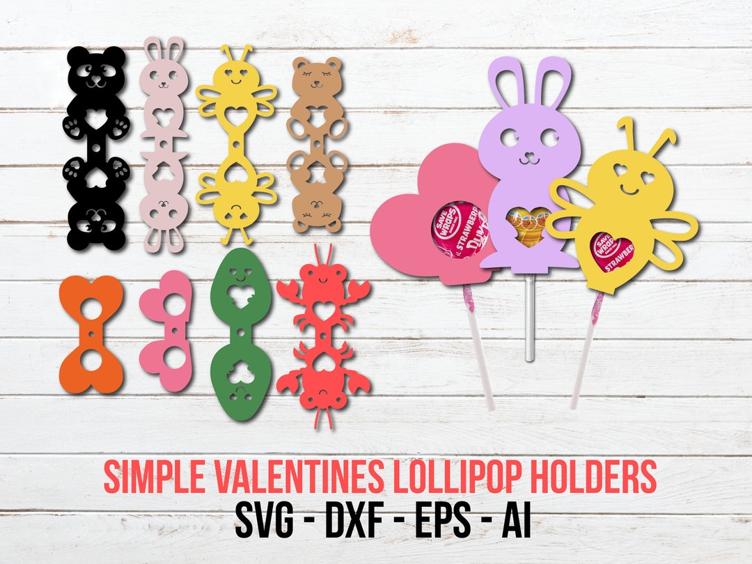 Valentine Lollipop Holder SVG, Valentines Day Candy Holder Cut File ...