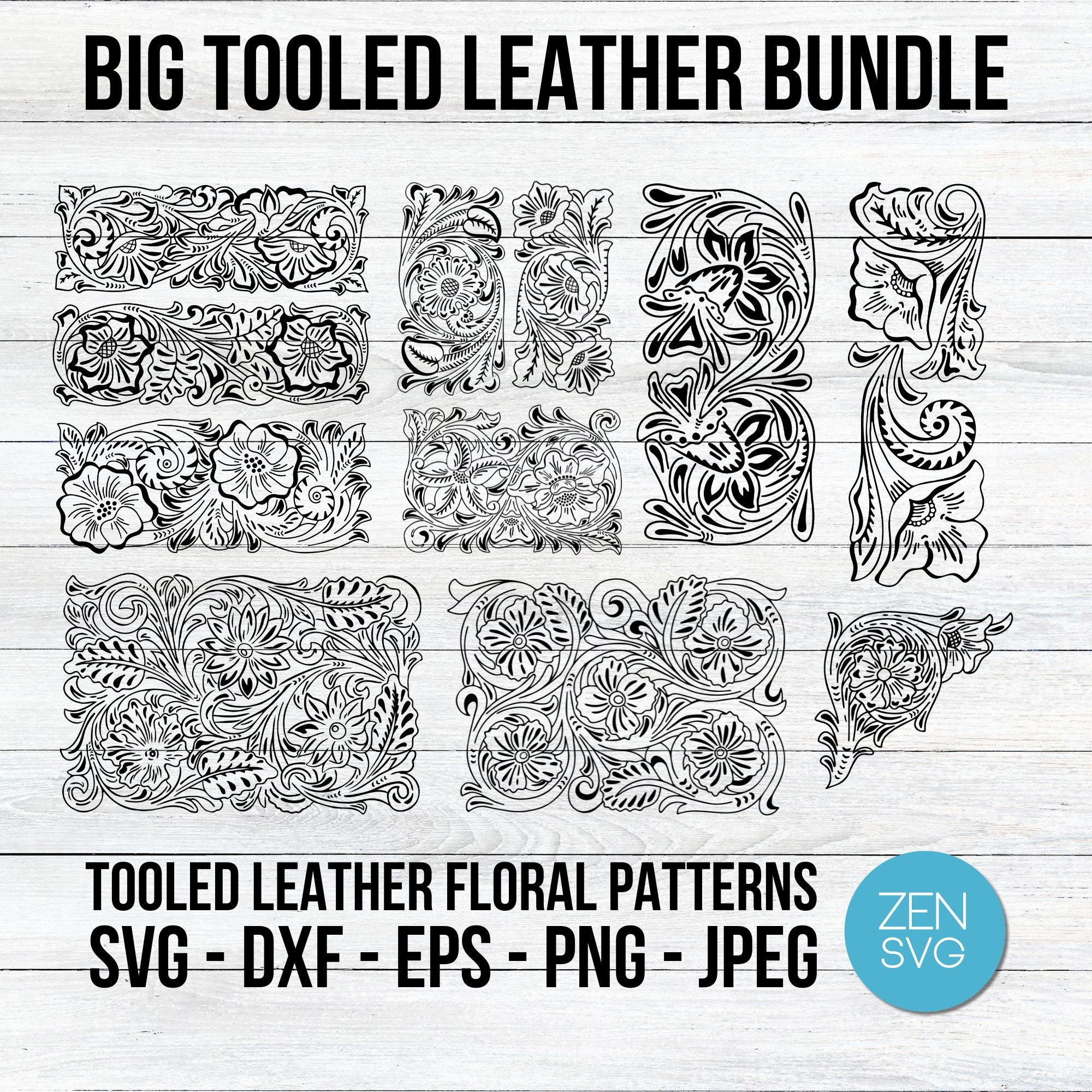 Leather Tooling / Carving Patterns / Stencils. Floral Corner