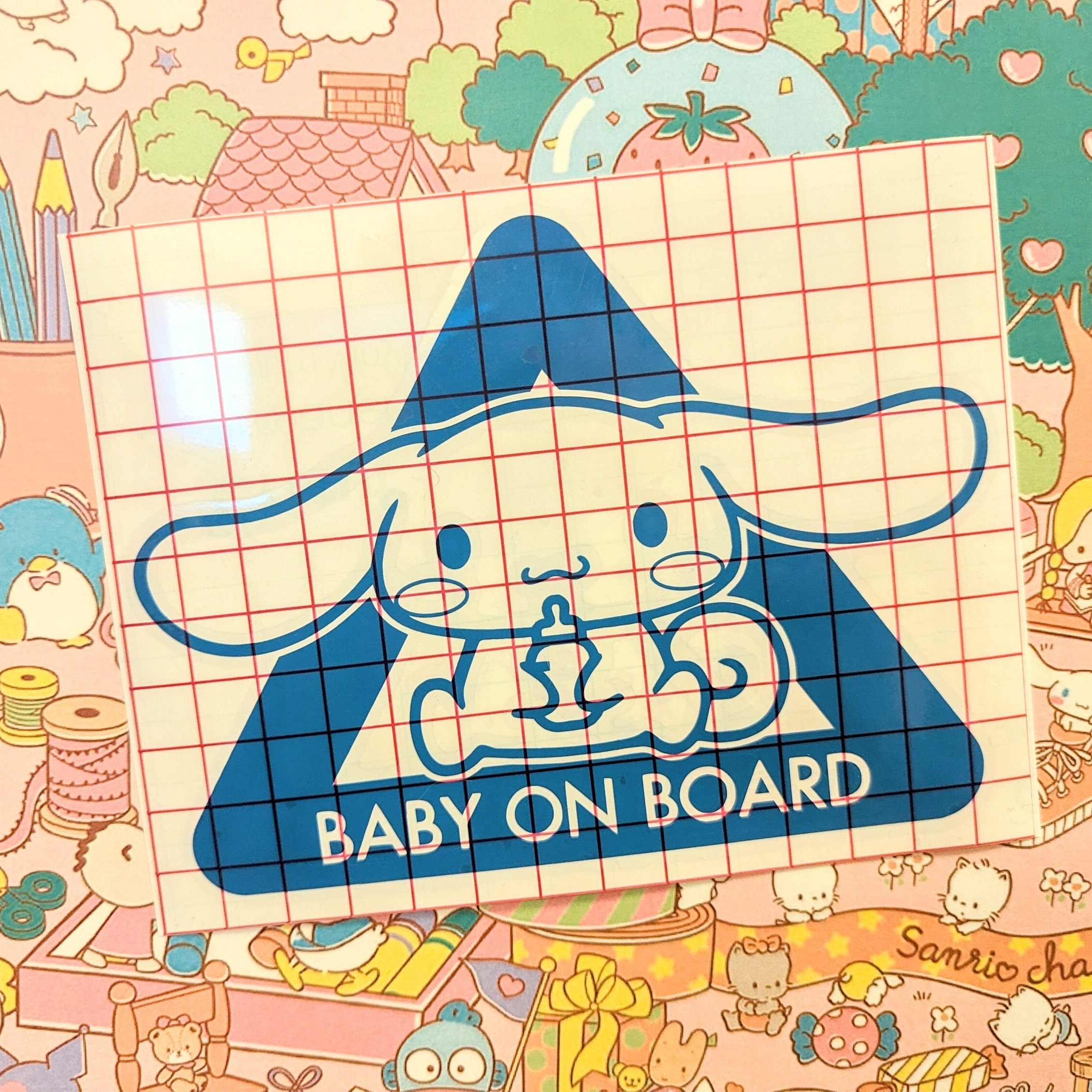 Cinnamoroll Baby on Board Car Decal - Waterproof, Weatherproof