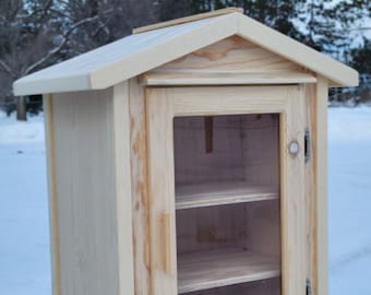 Lending Library or Free Pantry. 2 adjustable shelves. Freight, Surcharges, and extra delivery fees included in price.