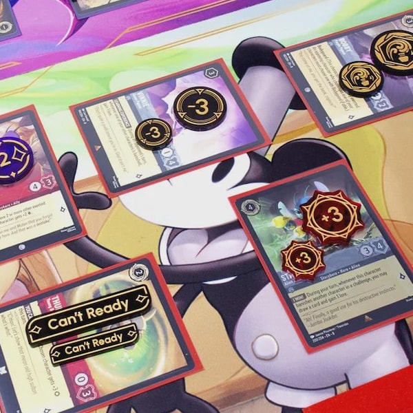 OVERSIZED Lorcana TCG acrylic token set (Content creators, streaming, webcam, visual impairment)