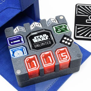 Boîte de rangement Gamegenic Token Holder (non officielle) compatible avec Star Wars Unlimited